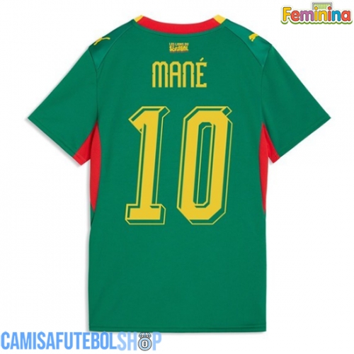 Camisa de time de futebol Senegal Sadio Mane #10 Replicas 2º Equipamento Feminina Mundo 2026 Manga Curta